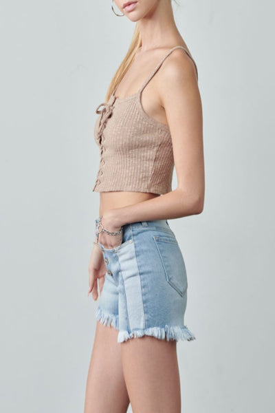 Lucie High Rise Side Panel KanCan Shorts