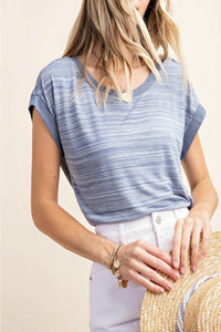 Heather Button-Detail Top