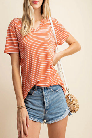 V-Neck Striped Top