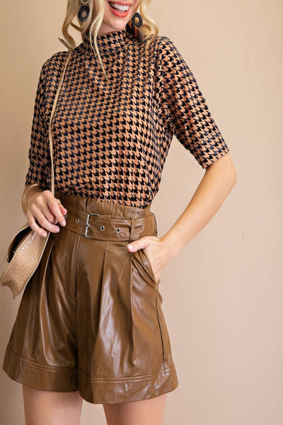 All To Well Houndstooth Velvet Burnout Top