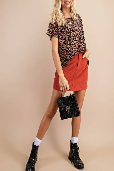 It’s You Not Me Velvet Burn-Out Leopard Top