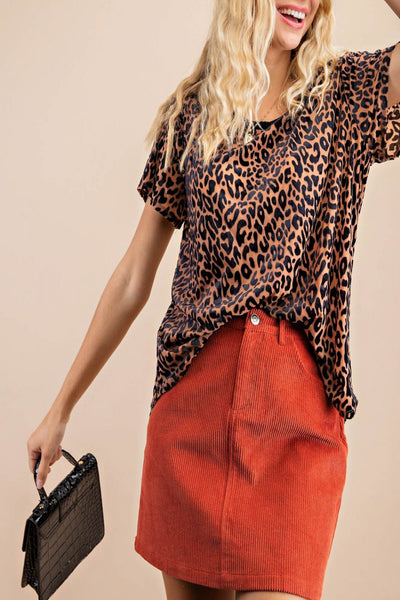 It’s You Not Me Velvet Burn-Out Leopard Top