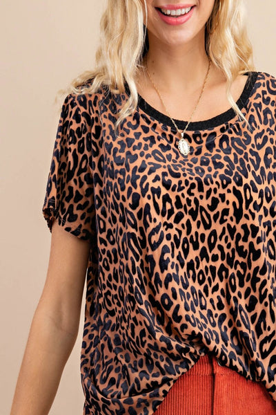 It’s You Not Me Velvet Burn-Out Leopard Top