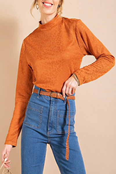 Look After You Animal Pattern Knit Jacquard Top