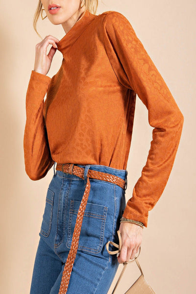 Look After You Animal Pattern Knit Jacquard Top