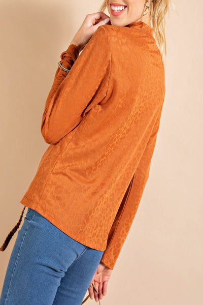 Look After You Animal Pattern Knit Jacquard Top