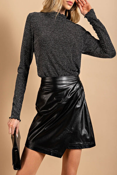 Slow Dancing Lurex Mock Neck Top