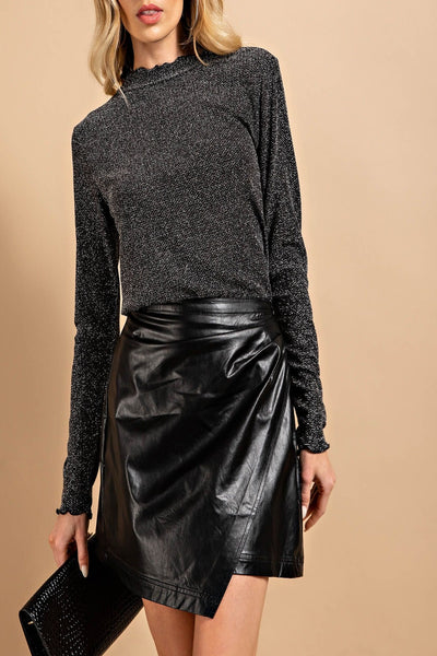 Slow Dancing Lurex Mock Neck Top