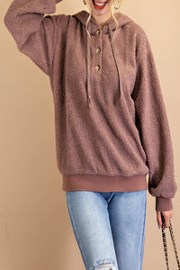 Thinking ‘Bout You Henley Sherpa Hoodie
