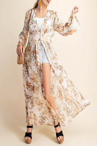 Queen of Bohemia Crinkle Chiffon Duster Kimono