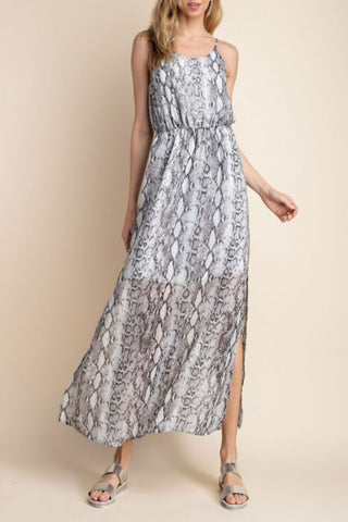 Call Me Snake Print Maxi Dress