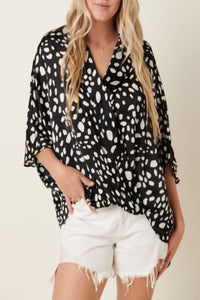 Can’t Let Go Dalmatian Print Satin Top