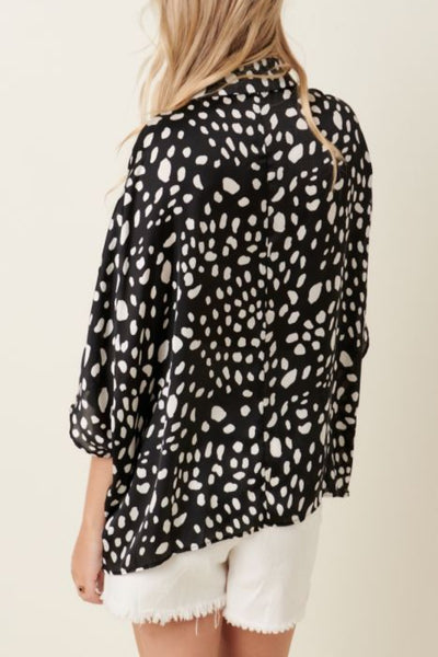 Can’t Let Go Dalmatian Print Satin Top