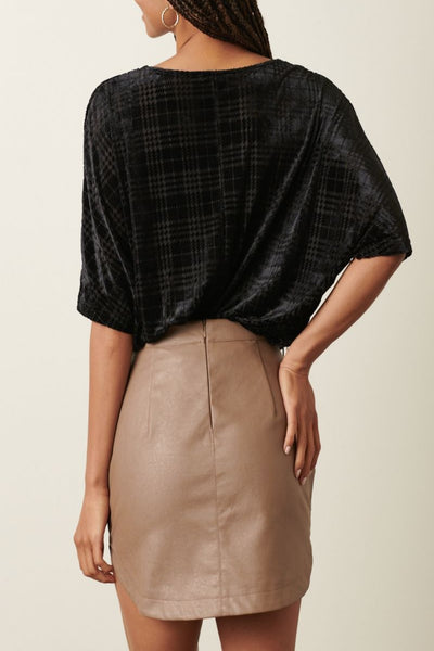 All Too Well Plaid Velvet Burnout Top