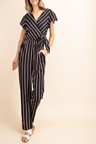 Smooth Sailin’ Stripe Surplice Jumpsuit