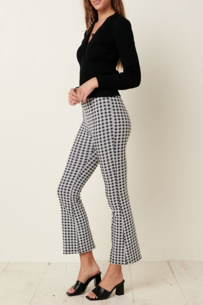 London Calling Checkered Jacquard Flare Pants