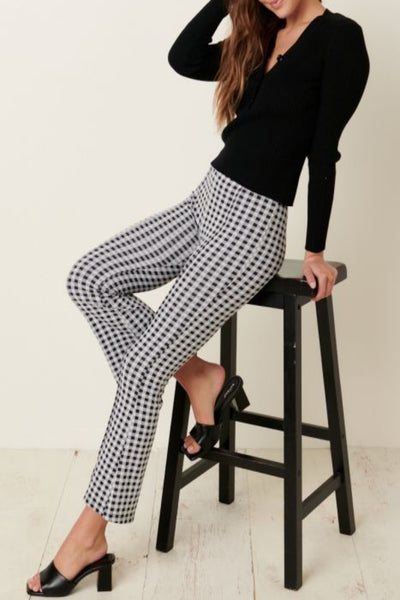 London Calling Checkered Jacquard Flare Pants