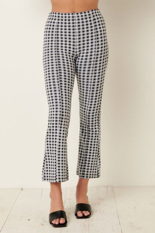 London Calling Checkered Jacquard Flare Pants