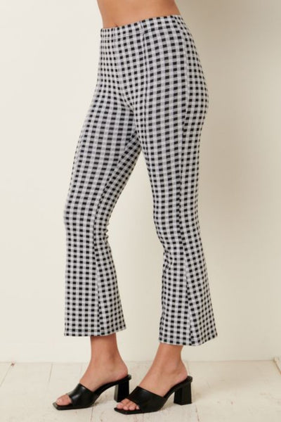London Calling Checkered Jacquard Flare Pants