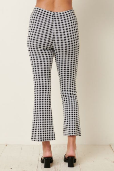 London Calling Checkered Jacquard Flare Pants