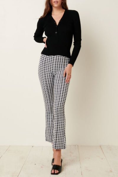 London Calling Checkered Jacquard Flare Pants