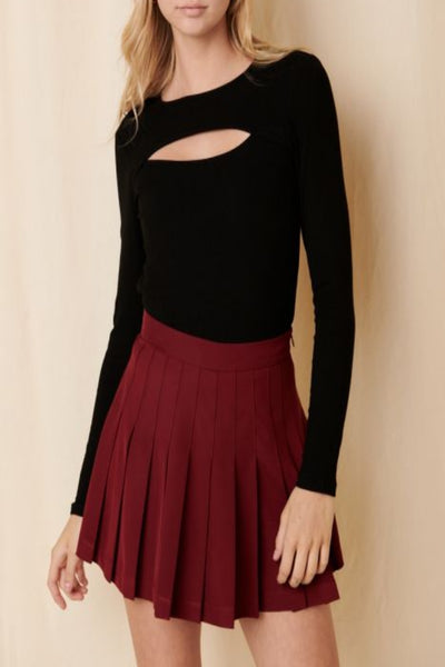 Feelin' Myself Ribbed Front Slit Top