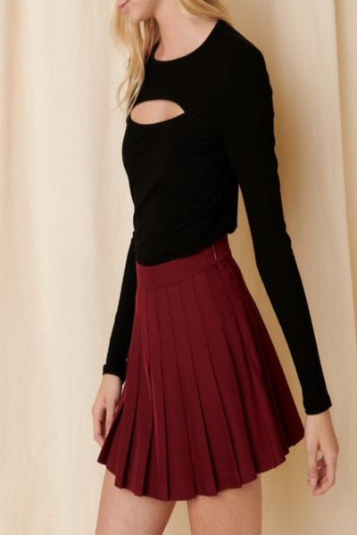 Feelin' Myself Ribbed Front Slit Top