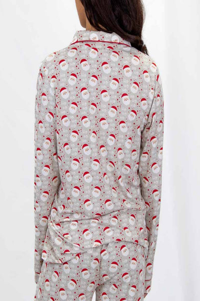 Cheerful Santa Long Sleeve Sleep Shirt