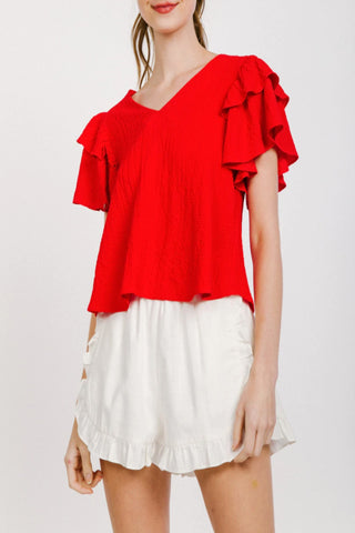 Señorita Double Ruffle Sleeve Top