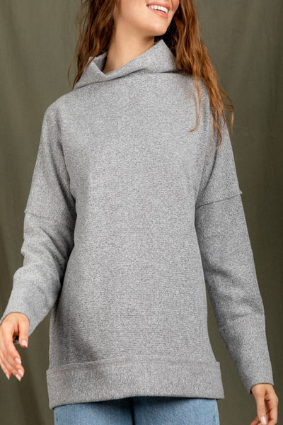Holding On To You Mock Neck Ribbed Knit Top
