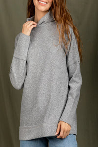 Holding On To You Mock Neck Ribbed Knit Top