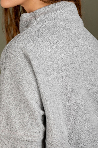 Holding On To You Mock Neck Ribbed Knit Top