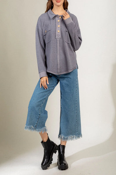 Someone To You Collared Henley Top