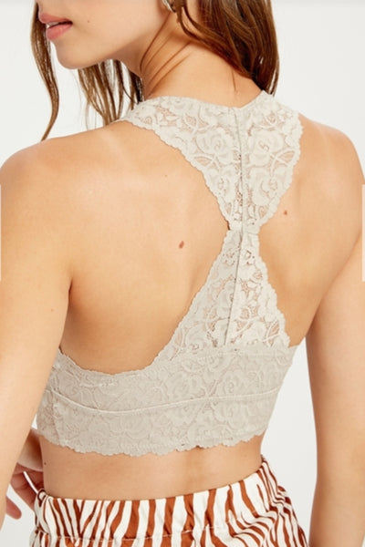 You're The One Scalloped Lace  Racerback Bralette